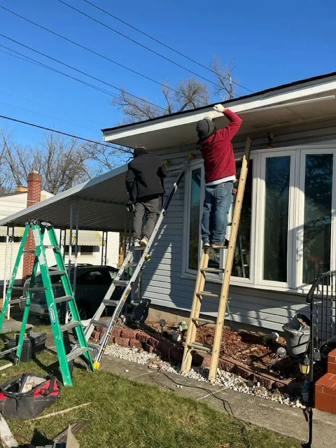 Restoration crew performing exterior repair in Georgetown